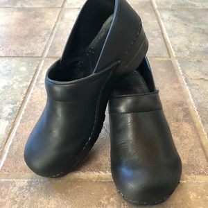 Sanita Black leather clogs size 40